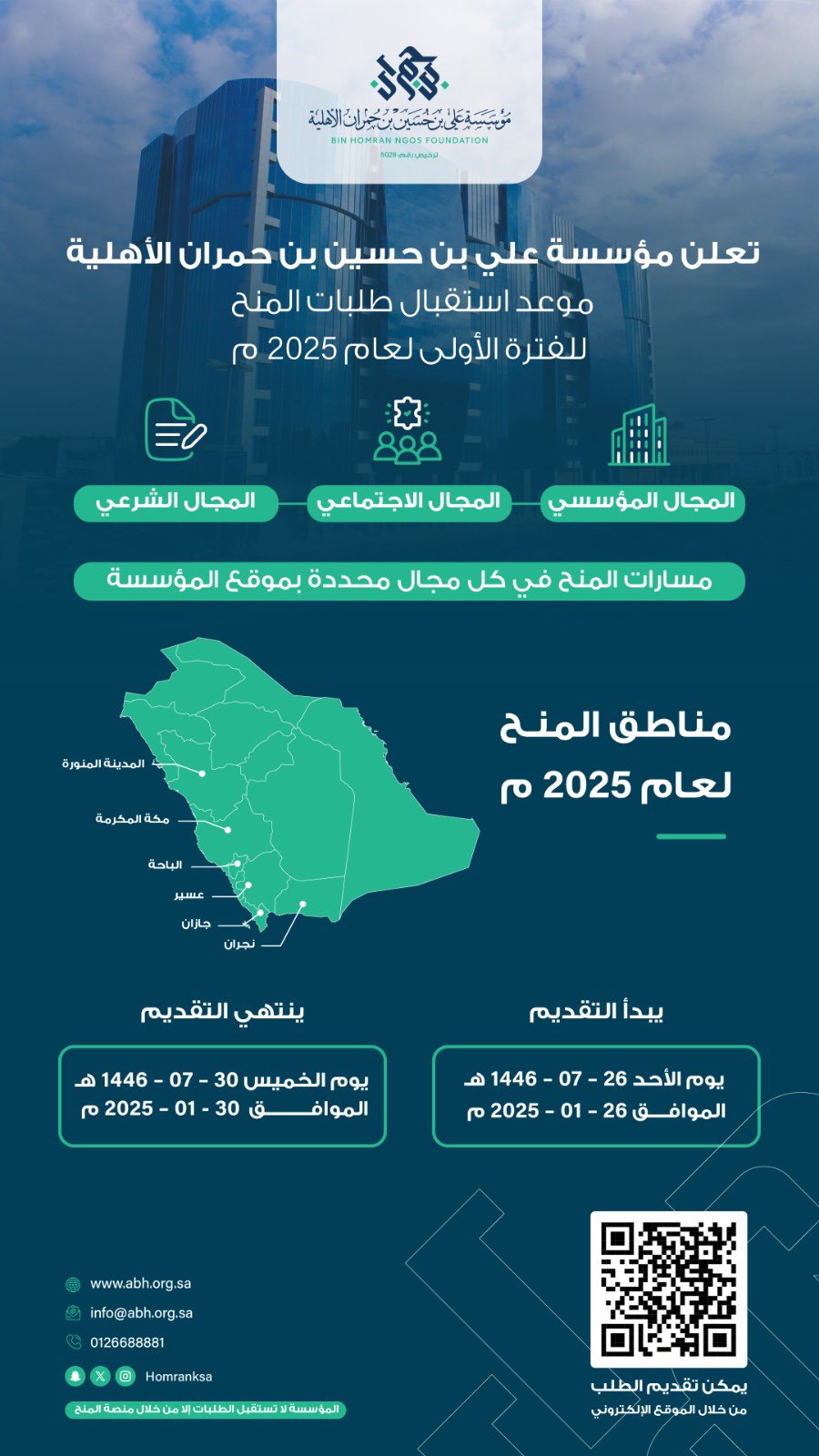 إعلان بن حمران الخيرية تبدأ باستقبال طلبات المنح